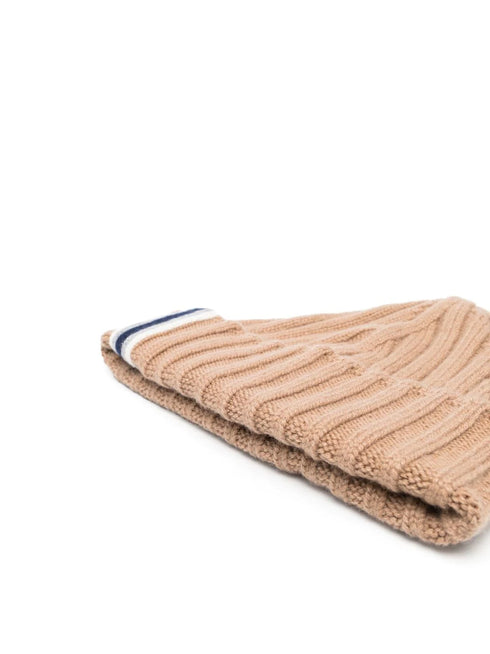 ribbed-knit cashmere beanie